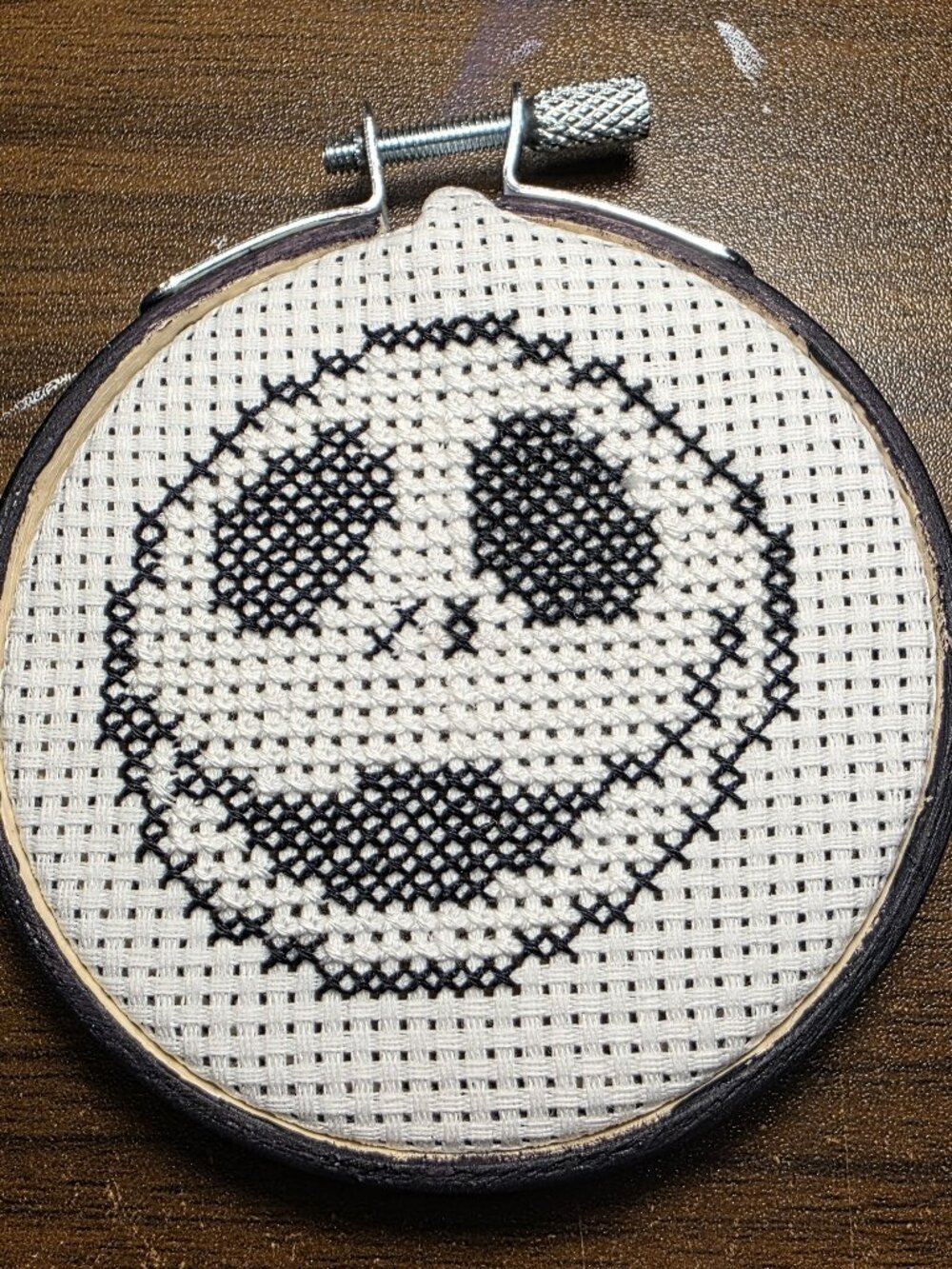 Mini Jack Skellington Cross Stitch Wall Hanging